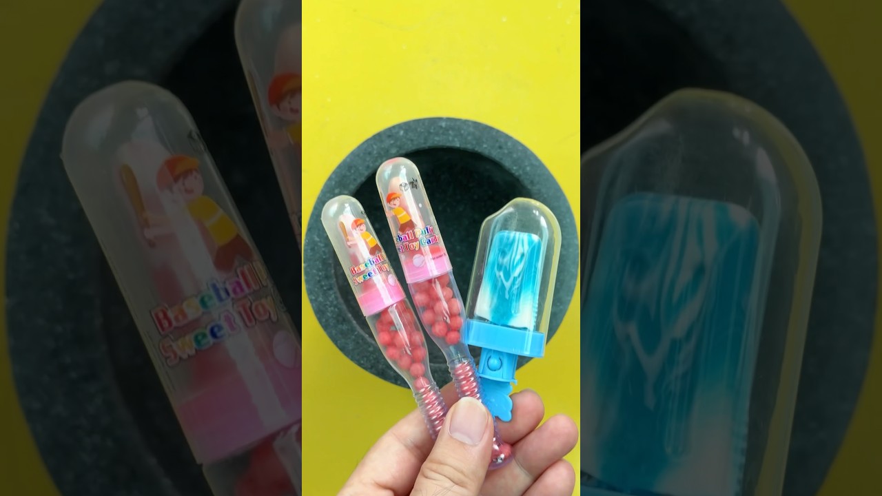Satisfying crushing candy, baseball bat lollipops 