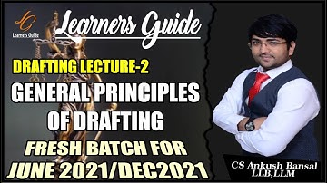 DRAFTING FRESH BATCH| DEMO LECTURE 2| AMENDED LECTURE| DEC 2021| BY CS ANKUSH BANSAL| LIFE-SAVING