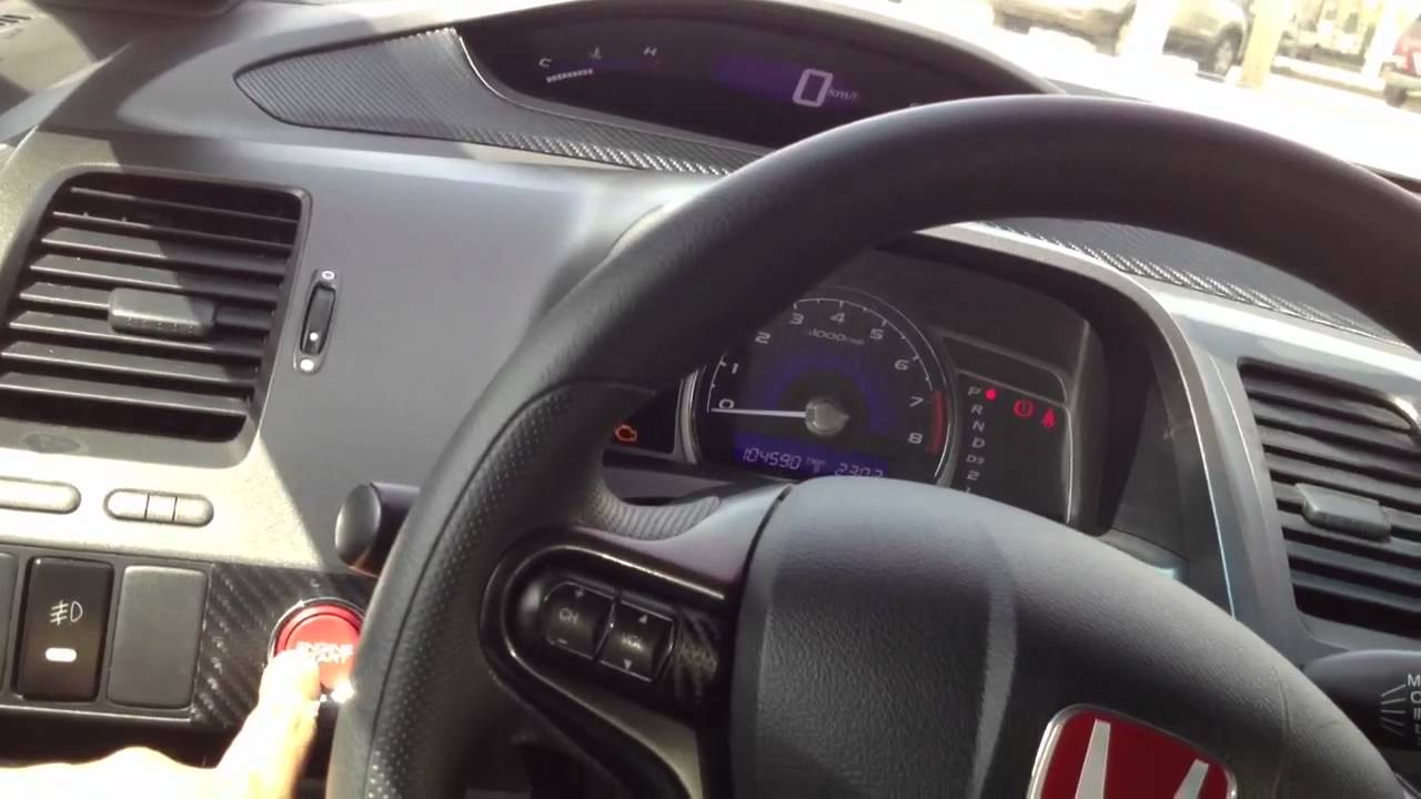 S2000 Push Start button in Civic 07 - YouTube