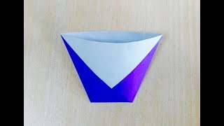Cara membuat cangkir kertas. Origami. Seni melipat kertas.