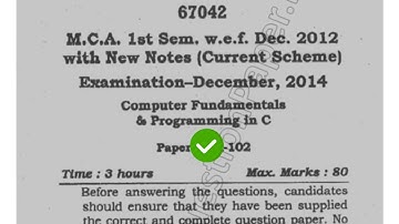2014 Mdu MCA 1st Sem Computer Fundamental & Programming in C Question Paper #MduQuestionPaper