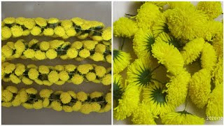 How to make woolen Garland | Artificial Chrysanthemum flower making | ಉಲ್ಲನ್ ಸೇವಂತಿಗೆ ಹೂವಿನ ಹಾರ