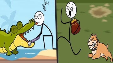 RAGDOLL JUMP vs THIEF PUZZLE - All Levels New Gameplay Satisfying STICKMAN Mobile Games Android/ios