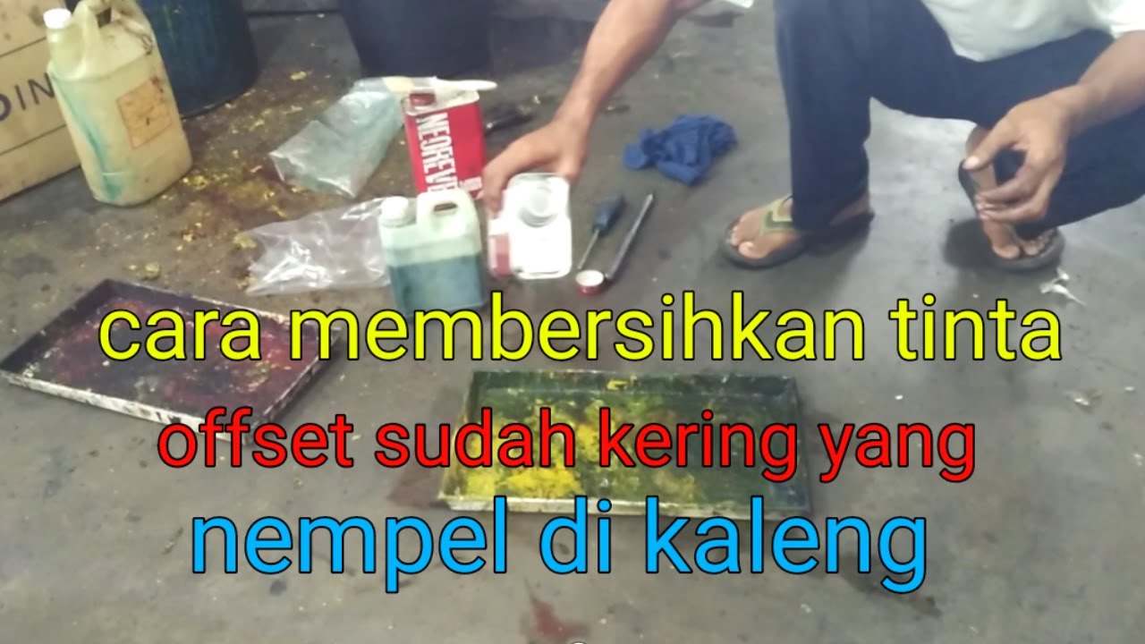 Cara membersihkan tinta offset kering yang nempel di kaleng.. 