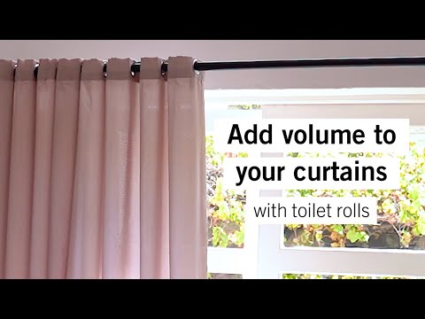 Add volume to your curtains with toilet rolls 