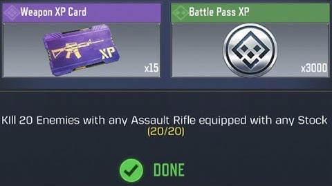 Call Of Duty Mobile Kill 20 Enemies with any Assault Rifle equipped with any Stock Task Complete