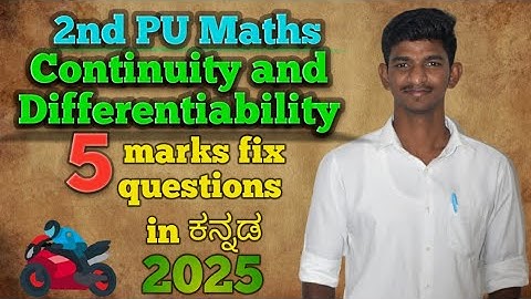 2nd PUC maths Continuity and Differentiability 5 marks important questions for  exam in kannada 2025