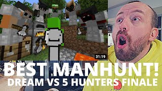 BEST MANHUNT!!! Dream Minecraft Speedrunner VS 5 Hunters FINALE (FIRST REACTION!) Minecraft Manhunt
