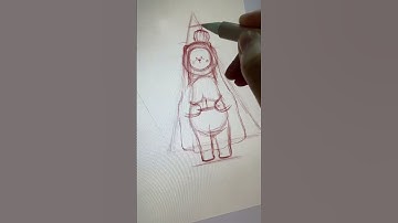 Drawing Halloween bear ghost in procreate part 1 only sketch pencil