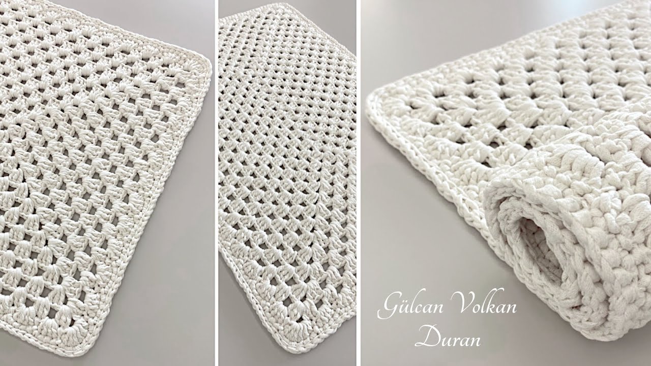 ÇOK KOLAY ÖRGÜ DİKDÖRTGEN PASPAS YAPIMI