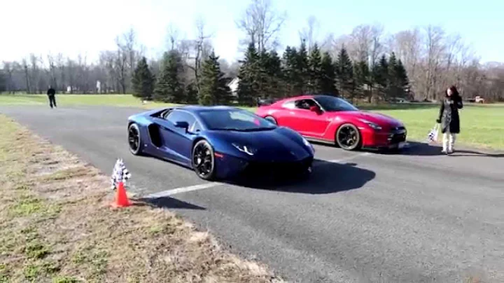Lamborghini Aventador Vs Nissan GT-R  Drag Race