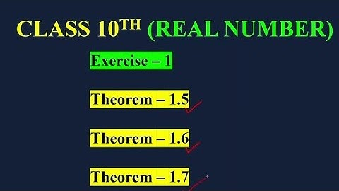 Class 10th, Exercise - 1 Theorem 1.5, 1.6 and 1.7 (Real Numbers) NCERT/CBSE - Maths Odia
