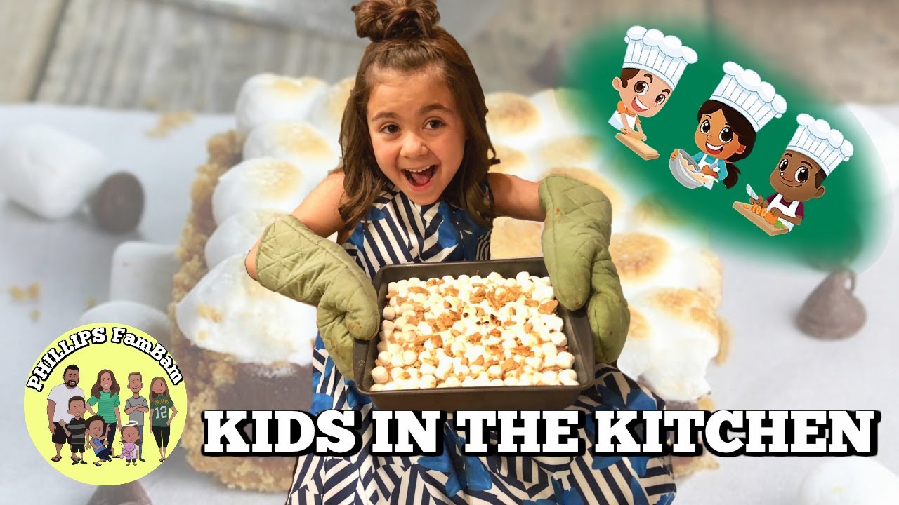 EASY SMORES COOKIE RECIPE | S'MORES BROWNIES COOKIE BARS with BROWNIE MIX | KIDS IN THE KITCHEN