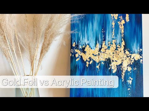 金箔抽象畫 | 壓克力初學者 | Gold Foil | Acrylic Painting