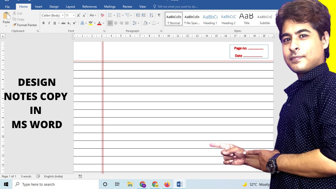 Notes Copy in MS WORD | कॉपी जैसा पेज बनाए MS WORD में | MS WORD cool ...