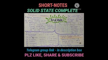 Short-notes of SOLID STATE | Single Paper Notes | Class 12 JEE NEET Chemistry | #shorts