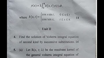 #Msc (mathematics) - #Fourth  semester #Integral Equation question papers📄//#question  #youtube/