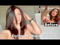 COLORING MY HAIR AT HOME | BRASSY TO CHOCOLATE BROWN UNDER $12!