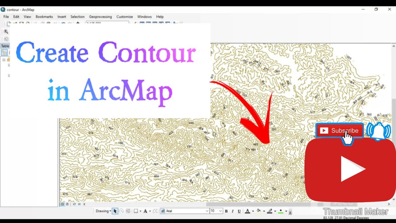 Arcmap Contour Map Create Contour in ArcMap. - YouTube