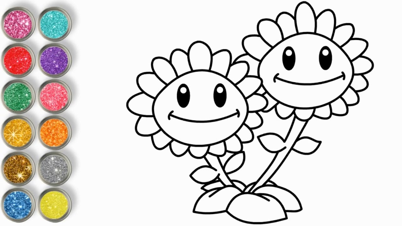 Draw Plants Vs Zombies 2 Sunflower ♥ Drawing & Coloring