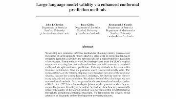 Large language model validity via enhanced conformal prediction methods