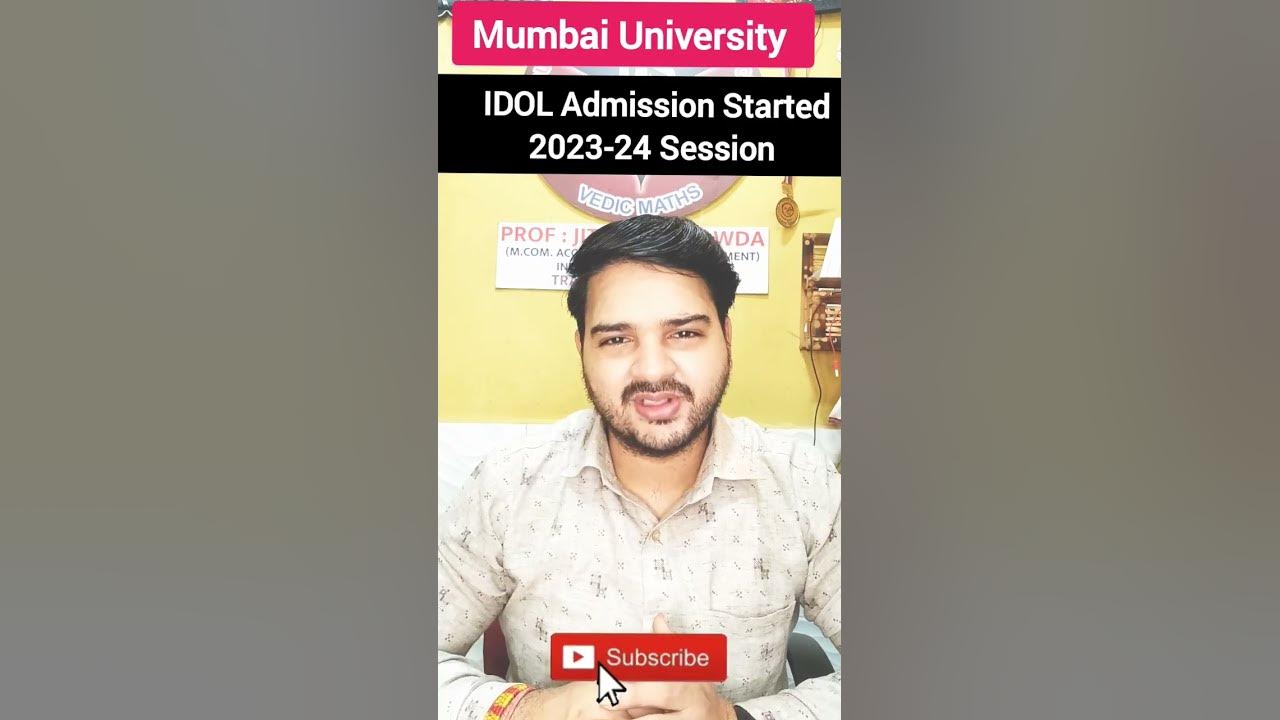 IDOL Admission 202324 started Mumbai University YouTube