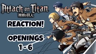 ATTACK ON TITAN OPENING REACTION!!! Attack on Titan Openings 1-6!