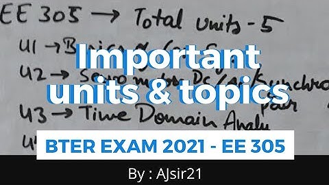 EE305 BTER Exam 2021 Preparation Strategy Important Topics of Control System | min study max marks