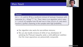 IFML Seminar: Clustering Mixtures with Almost Optimal Separation in Polynomial Time