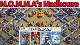 220 Troops How To 3 Star M.O.M.M.A's Madhouse（Clash of Clans）COC