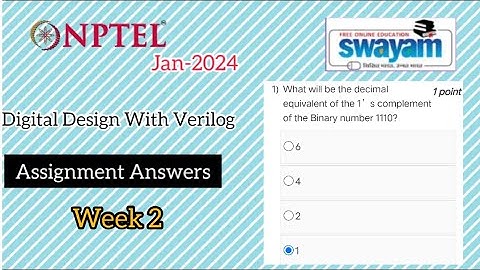 Digital Design With Verilog Week 2 Assignment Answers #nptel #nptelcourseanswers #nptelquiz