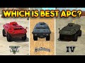 GTA 5 APC VS GTA 4 APC VS GTA SAN ANDREAS APC : WHICH IS BEST?
