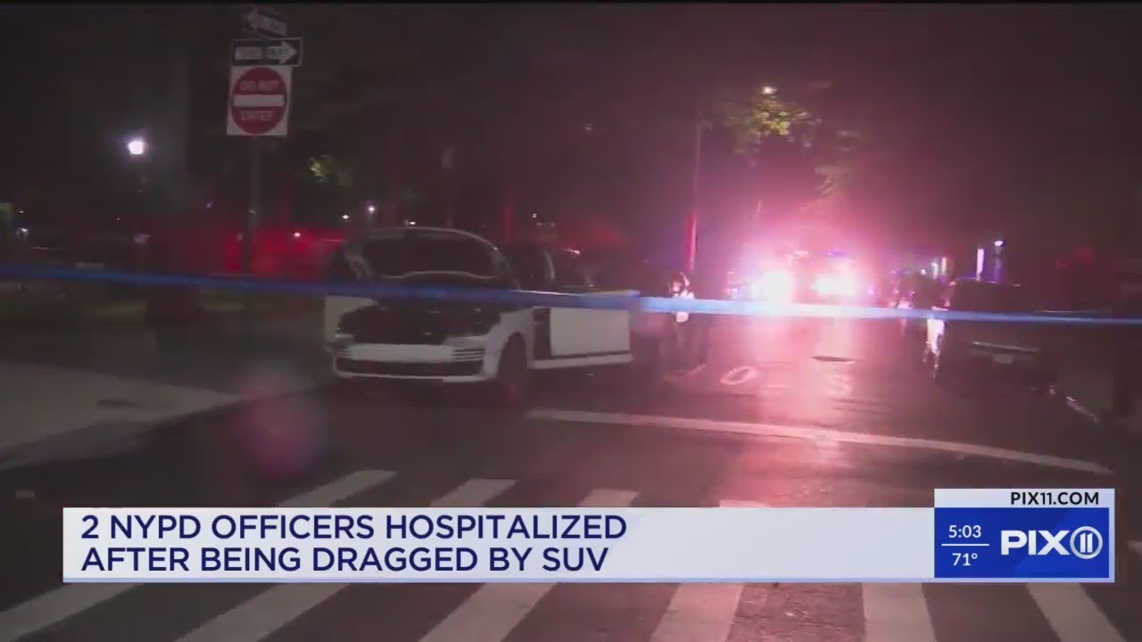 2 NYPD officers struck by hit-and-run driver during traffic stop in ...