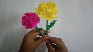 DIY easy paper flower making  ! Easy paper craft  !