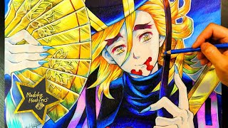 鬼滅の刃 童磨 イラスト コピック&色鉛筆で描いてみた！Drawing Anime kimetsu no yaiba DOUMA  Coloredpencils COPIC