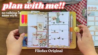 Quiet ASMR Plan with me// Filofax Original in Yellow! 💛☀️🌼✨