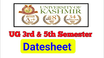 Kashmir University BG 3rd & 5th Semester Datesheet