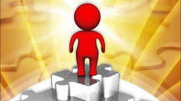 3d man on puzzle podium business powerpoint templates and powerpoint themes 1012