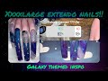 XXXXLarge Extendo Galaxy 🌌 Inspo Nails| BEGINNER FRIENDLY- Polygel Over Tips.