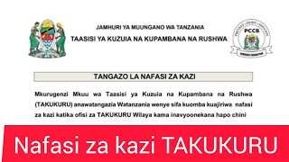 Nafasi za kazi TAKUKURU - Tanzania Jobs 2026/2027, Nafasi za kazi PCCB - Tanzania Jobs 2026/2027