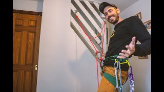 How to set up trad climbing belay using the rope.