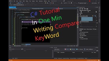 C# / C Sharp Tutorial In One Min Writing Compare KeyWord (Console APP)