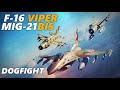 Egyptian Mig-21Bis Vs Israeli F-16 Viper Dogfight | Digital Combat Simulator | DCS |