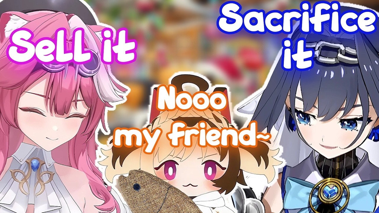 Gigi Tries So Hard to Protect Her Fish While Kronii and Raora Want It So Bad