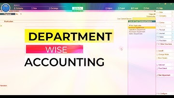 HOW TO SET USER WISE DEPARTMENT SETTING IN TALLY  PRIME ?|| Tally For Beginners ||