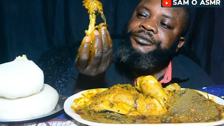 ASMR Eating Delicious Banga Soup And Fufu/African Food Mukbang Eat With Me Guys 🌶️😋😋😋
