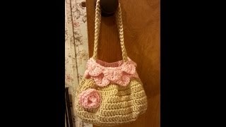 How to Crochet a Handbag  White and Pink Handbag