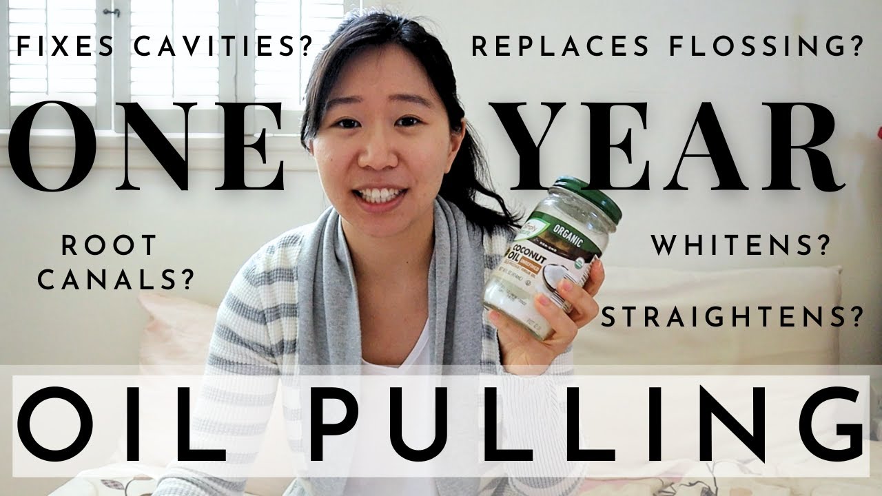 ⁣I tried Oil Pulling for a YEAR | how my teeth changed