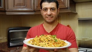 لينغويني باستا بالخضارChef Ahmad AllCooking/Linguine Vegetables
