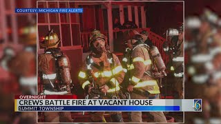 Crews battle fire at vacant house